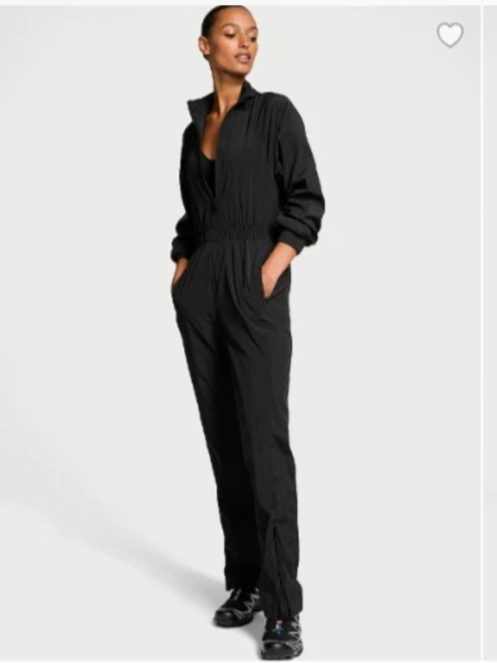 NWT Victoria's Secret Black Lightweight Parachute Jumpsuit Black Size XS